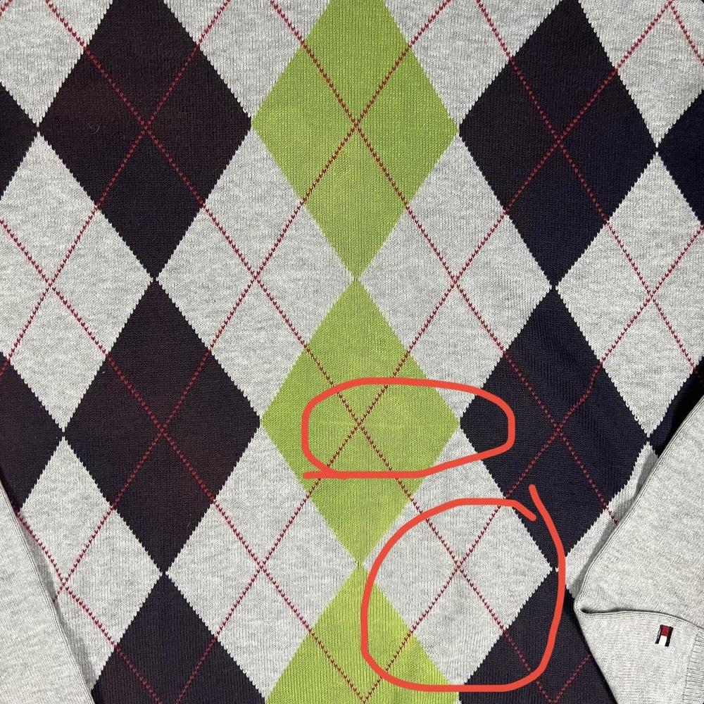 Tommy Hilfiger diamond argyle V-neck sweater - Picture 5 of 5